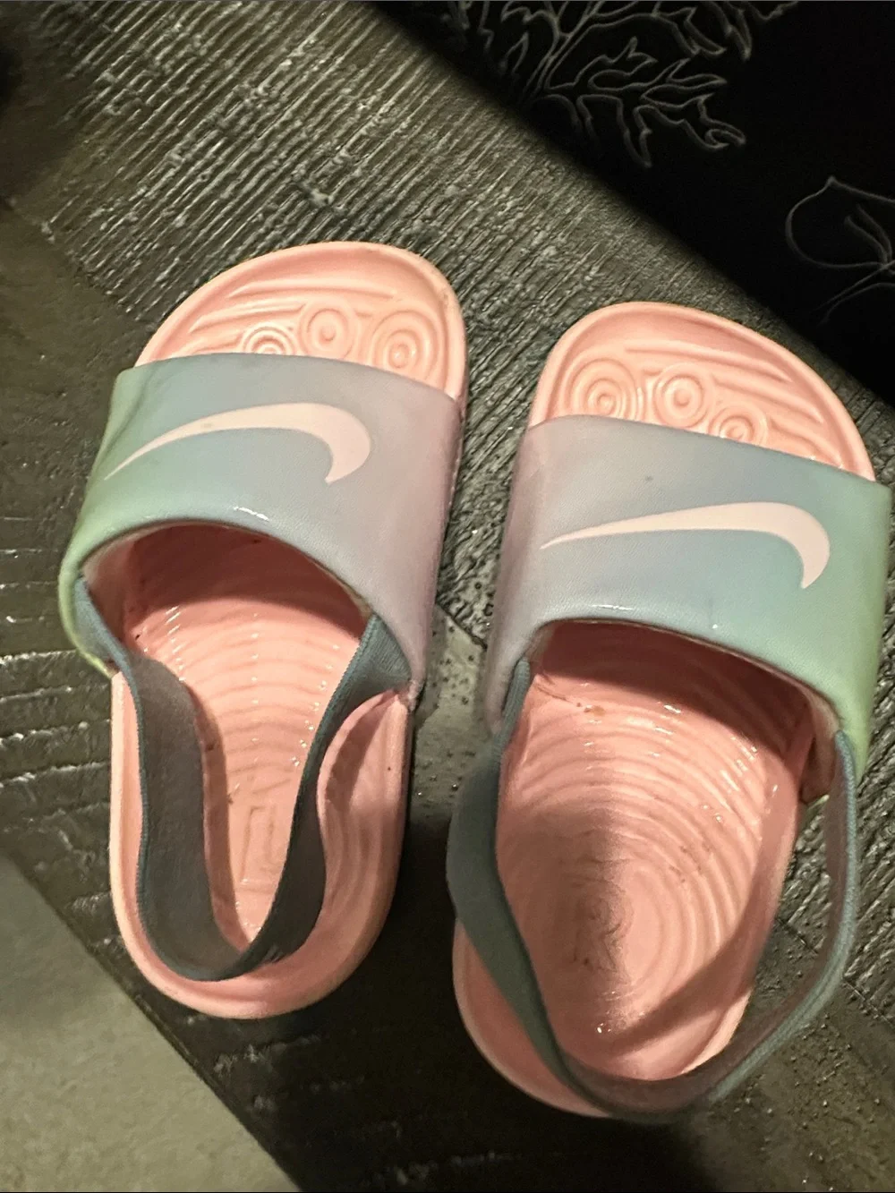 Nike Pink Slides with Pastel Gradient Strap